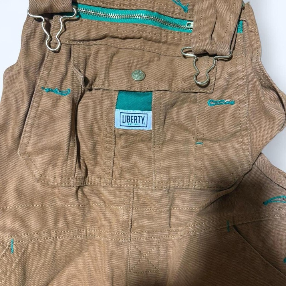 Liberty Brown Overalls with Green Details